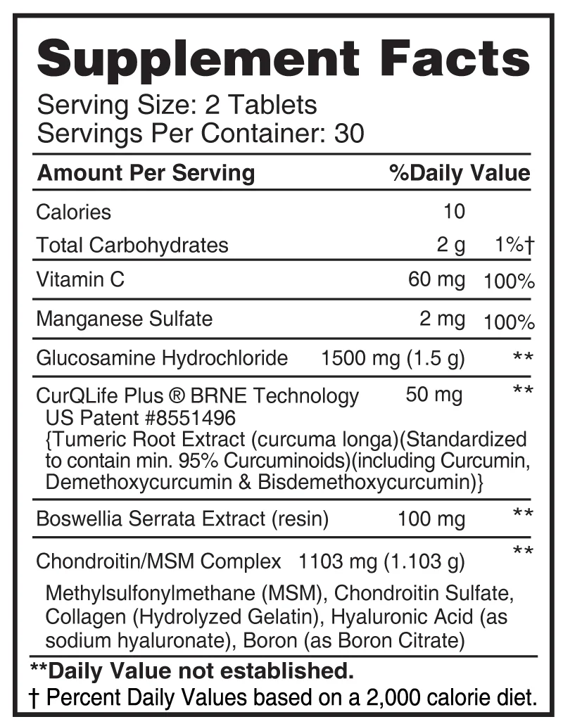 Glucosamine, Chondroitin, MSM plus Boswellia - 60 таб